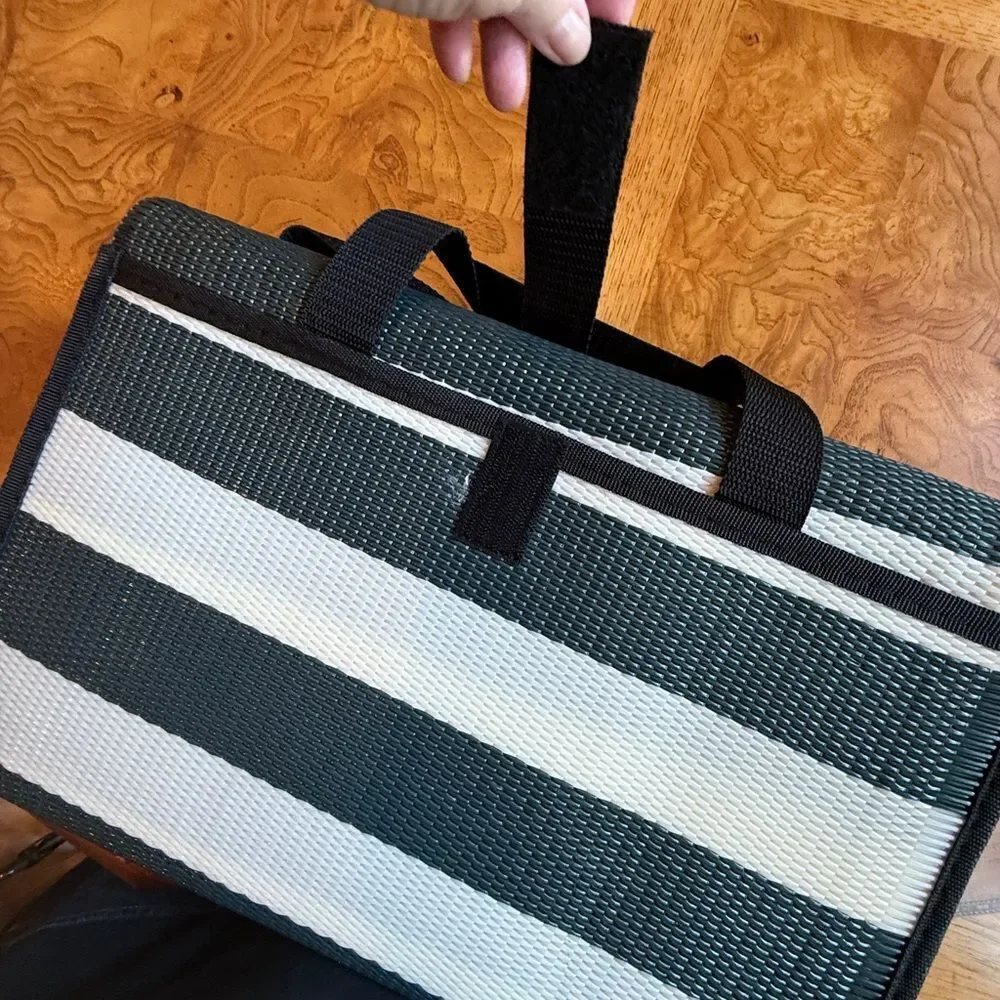 Black and White Striped Men's Bag